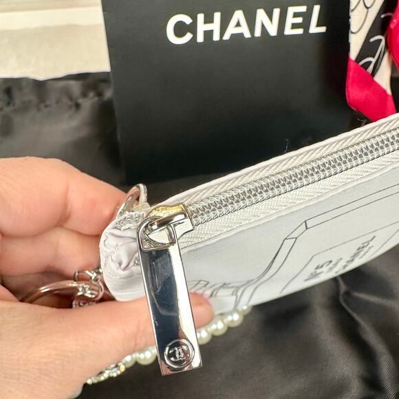 CHANEL beauty line coin pouch (#5 parfum) card holder keychain NEW! GIFT! - Picture 7 of 12